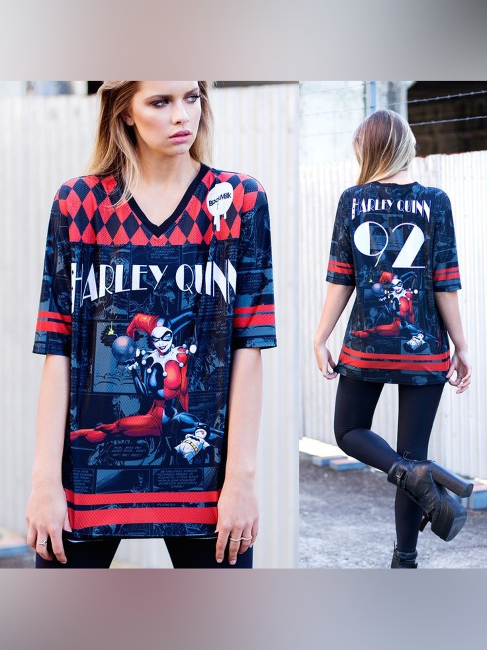 RARE- BlackMilk Clothing Harley Quinn Touchdown Jersey.
